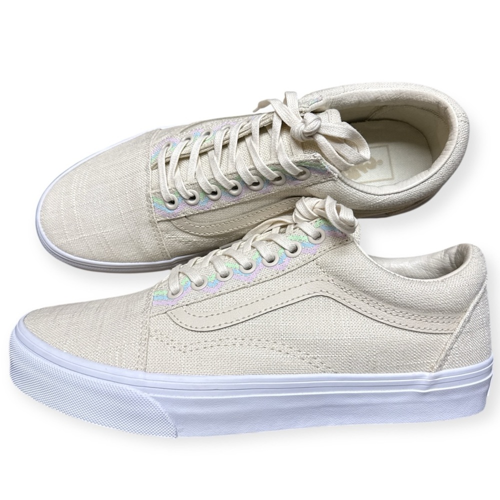 VANS | Old Skool Hemp Linen Lace Up Skate Sneaker Shoe in Turtledove